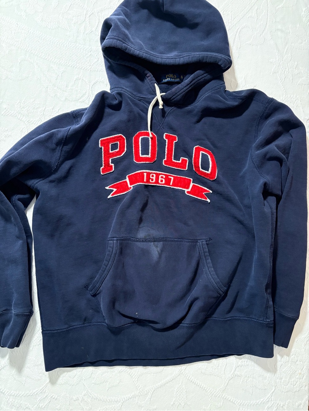 Polo by Ralph Lauren Navy Blue Hoodie with Red Logo